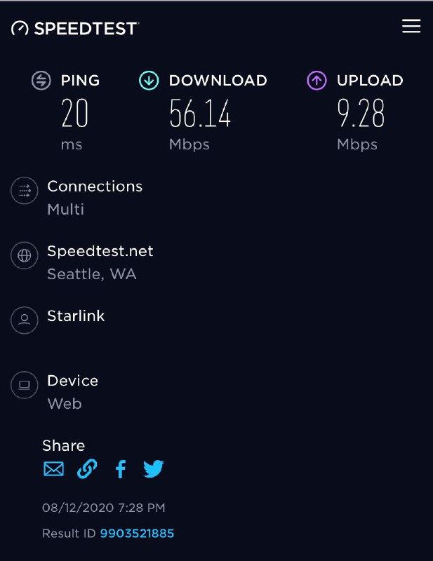 Starlink测速延迟18ms下载102.88Mbps#SpaceX #Starlink #星链🆕6/20/21更新
