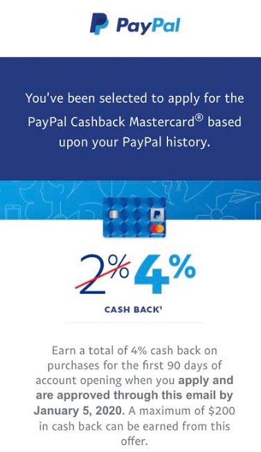 #deal[Targeted] PayPal Cashback Mastercard