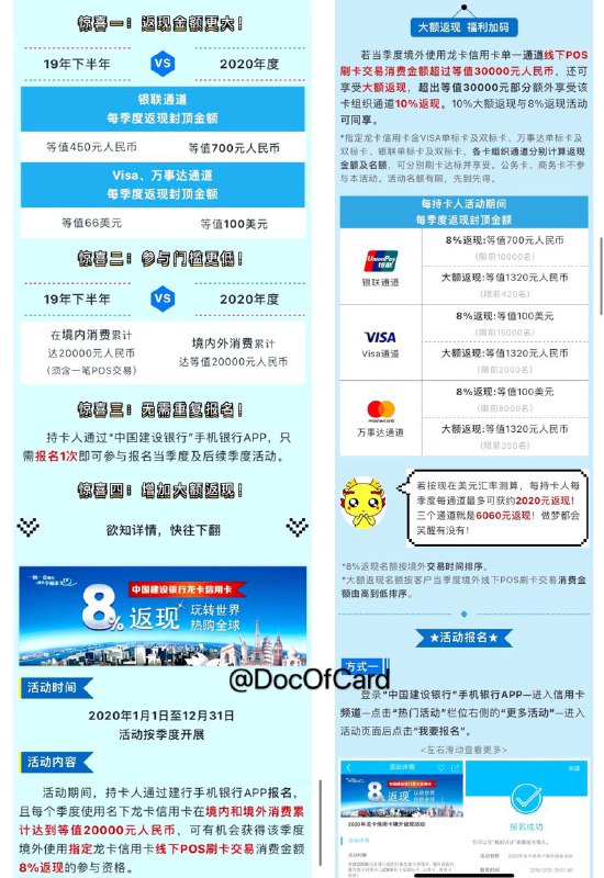 建行境外8%10%返现#建行 • 活动时间