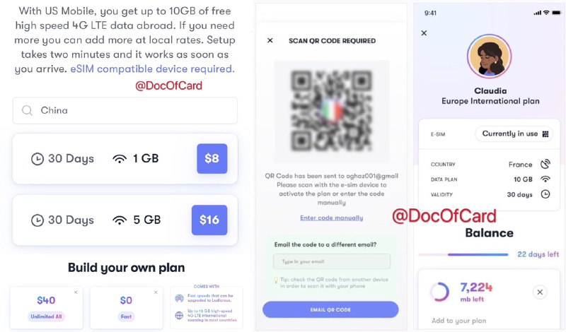 US Mobile国际数据漫游eSIM（流量卡）#USMobile #eSIM🆕3/27/21更新