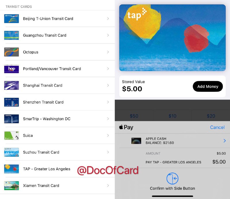 洛杉矶Metro TAP上线支持Apple Pay#TAP #ApplePay • 最低充值$1 • 不支持银联卡充值 • 可[下载APP]登记注册卡片 • 可通过APP充值余额或购买通票 • 官网