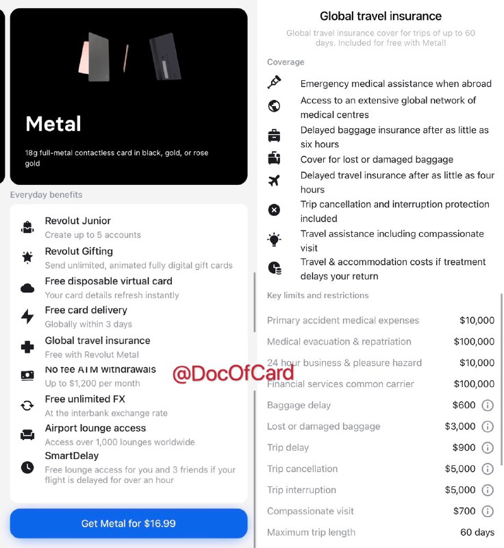 Revolut US重新上线Metal Plan#Revolut #Metal#631 8月5日更新