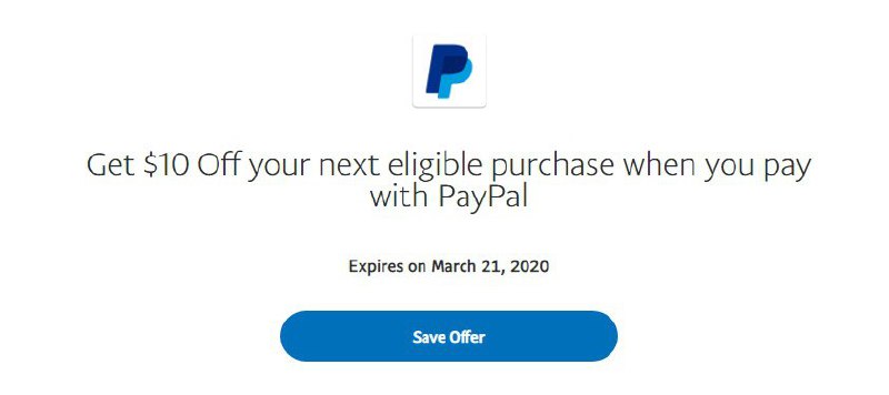(YMMV) Free $5/$10 From PayPal 👉🏿 $10