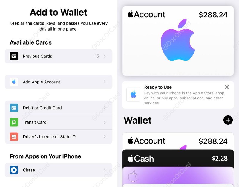 Apple Account Card#Apple👉🏿 Apple Account Card 现在已经可以加入 Apple Wallet了  iTunes Pass →  Account Card✅ 