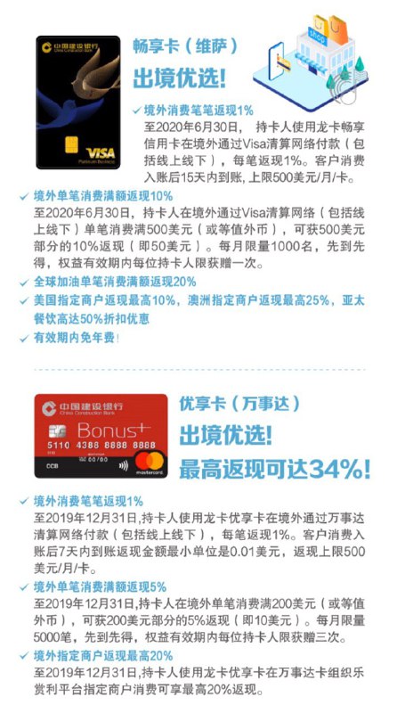 #建行建行畅享卡V和优享卡M的返现活动