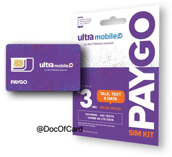 UltraMobile PayGo加量不加价#UltraMobile #UltraPayGo👉🏿 群友提供 [DP] 发现UltraPayGo 卡现在升级为3美金/月包含100分钟+100条短信，现有套餐会自动升级新套餐，超出后电话$0.03/分钟，短信$0.01/条👀相关