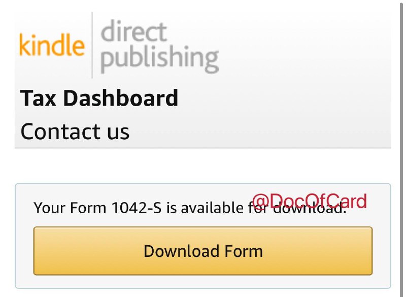 Amazon KDP 税表已经可以下载#KDP #ITIN👉🏿 群友[DP]收到邮件提醒，KDP税表1042-S已经可以下载✅ 