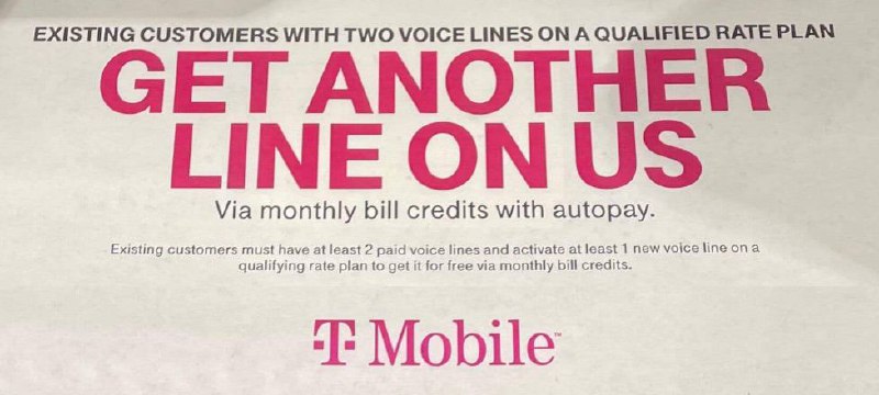 T-Mobile 免费送一条新线#TMobile✅ 活动时间