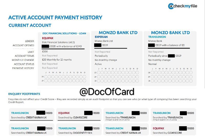 英国信用分和信用报告查询#英国 #信用分👉🏿 CheckMyFile 提供详细英国信用报告查询，£14.99/月可试用一个月后[取消订阅]，申请过 Monzo 超过3个月的可以试试 • CheckMyFile查询的信用分是网站自己计算的并不准确，但是他家的详细记录还可以 • CheckMyFile的记录真的非常详细，推荐👉🏿 更多英国信用查询方式