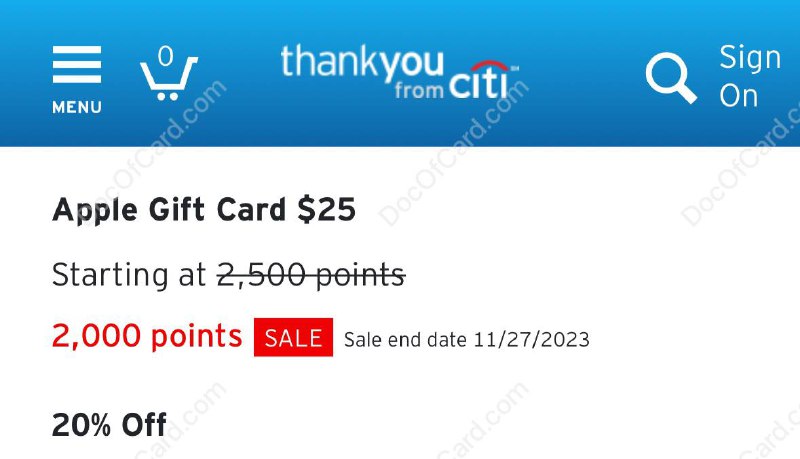 #Citi #AppleGC #CyberMondayCiti ThankYou Point 点数兑换 Apple Gift Card 20% 折扣✔️ 