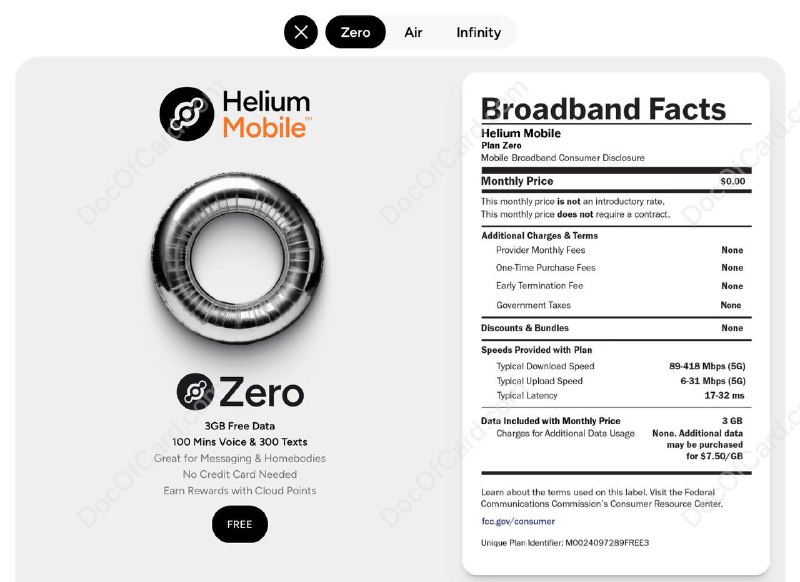 美国 Helium Mobile 推出免费手机套餐#Helium Mobile • 无月租，无合约 • 3GB 流量, 100 通话, 300 短信 • 支持 eSIM  • T-Mobile MVNO • 需 KYC 扫脸左右摇头，支持护照 [DP] • 官方邀请码