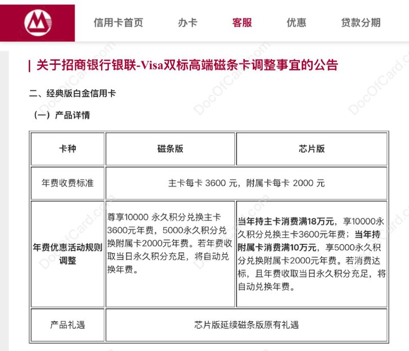 招行一代神卡经典白落幕#招行 • 换芯片版后要消费18万才能积分兑换年费✔️