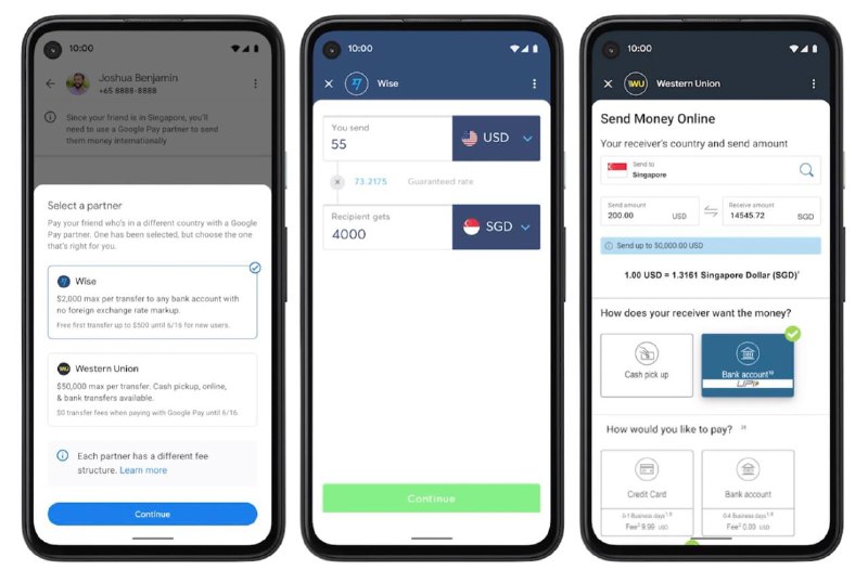 Google Pay US现在可以给印度新加坡用户转账了#GooglePay👉🏿 [TechCrunch]Google Pay通过内置 Wise、Western Union 的方式实现美国用户给新加坡和印度的Google Pay用户转账 • 目前仅支持个人转账 • 应该会陆续扩展到其他国家/地区 • Google Pay新版的邀请用户送$5活动还在👀相关