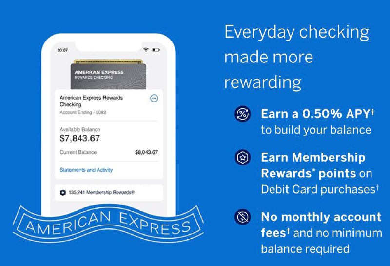 AmEx US推出个人Checking账户#AmEx成功(ITIN, DP)👉🏿 [CNBC]AmEx US本周二推出了个人支票账户并提供一张debit card✅ 
