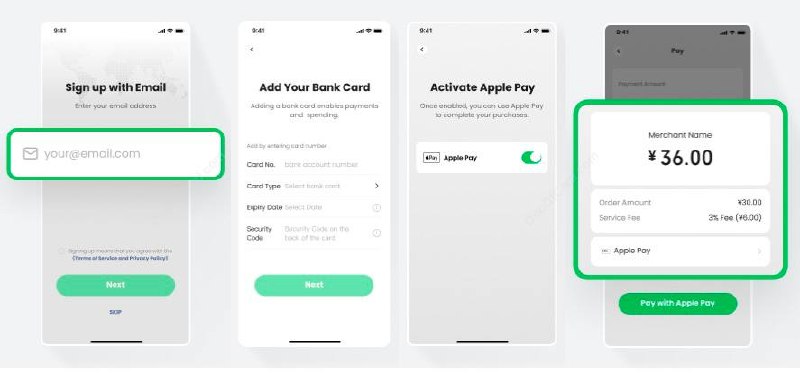TenPayGo 正式开放注册使用#TenpayGo #WeChat🔗 • iOS • Android  [DP] • 支持 Gmail，不支持 iCloud, Outlook • 支持直接 Apple Pay 付款 • ¥200 以上手续费 3% • 不用实名，腾讯出品 FAQ👉🏿 @DocOfCard_channel