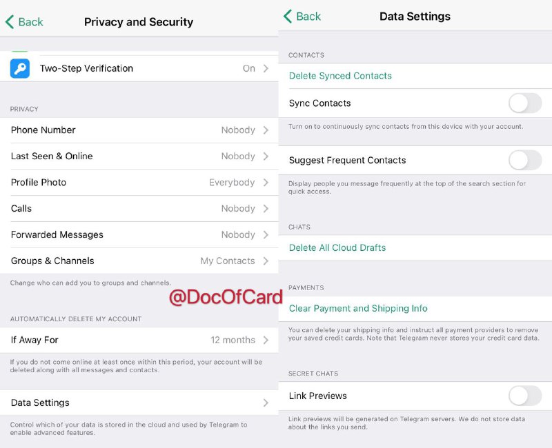 Telegram 新手隐私安全设置（重要）#Telegram #重要➊ 注册时选择不上传联系人⚠️如果你的手机号码，被他人保存在他的手机通讯录，并且他也开放了通讯录给 Telegram