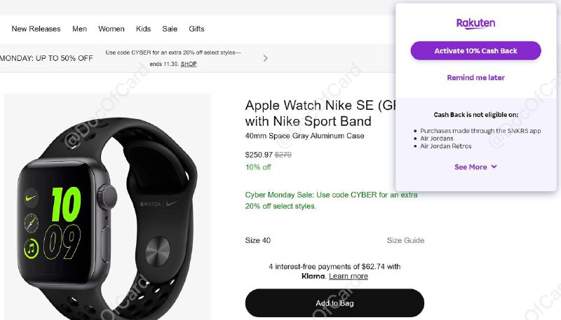 Nike Apple Watch 20% off (CYBER)#Nike #AppleWatch #BlackFriday🆕更新