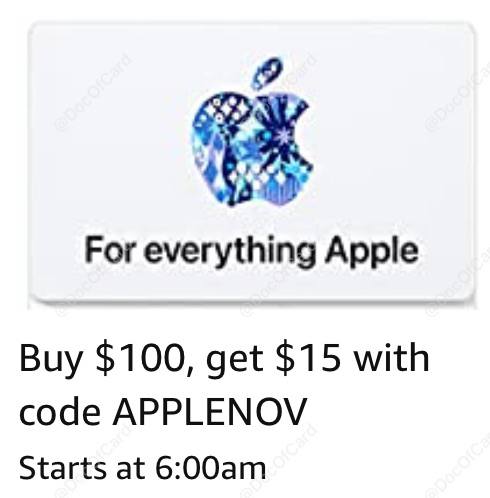 买 $100 Apple GC 送 $15 Amazon credit#Amazon #AppleGC✅ amazon.com/b/?node=2864196011活动时间