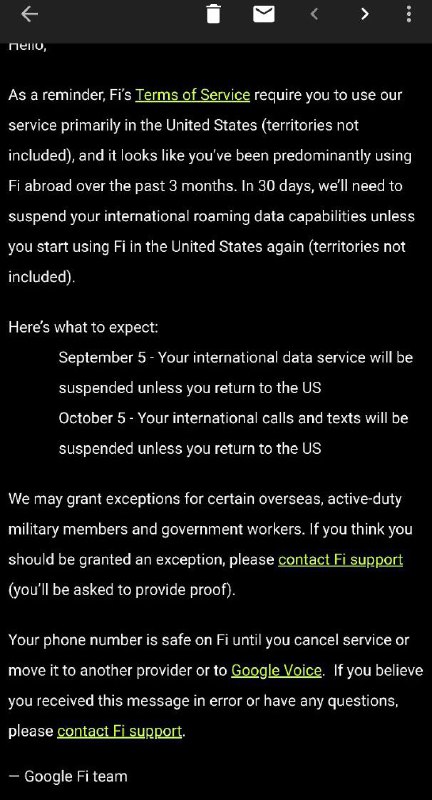Google Fi清场行动升级(大面积翻车)#GoogleFi🆕9/9更新