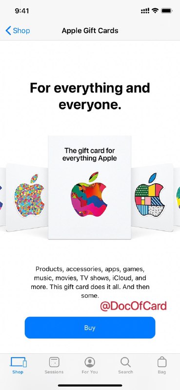 苹果在美国推出一款全新礼品卡Apple GC#Apple #AppStore #AppleStore • 新卡 可用来购买所有苹果虚拟产品和硬件实物，即