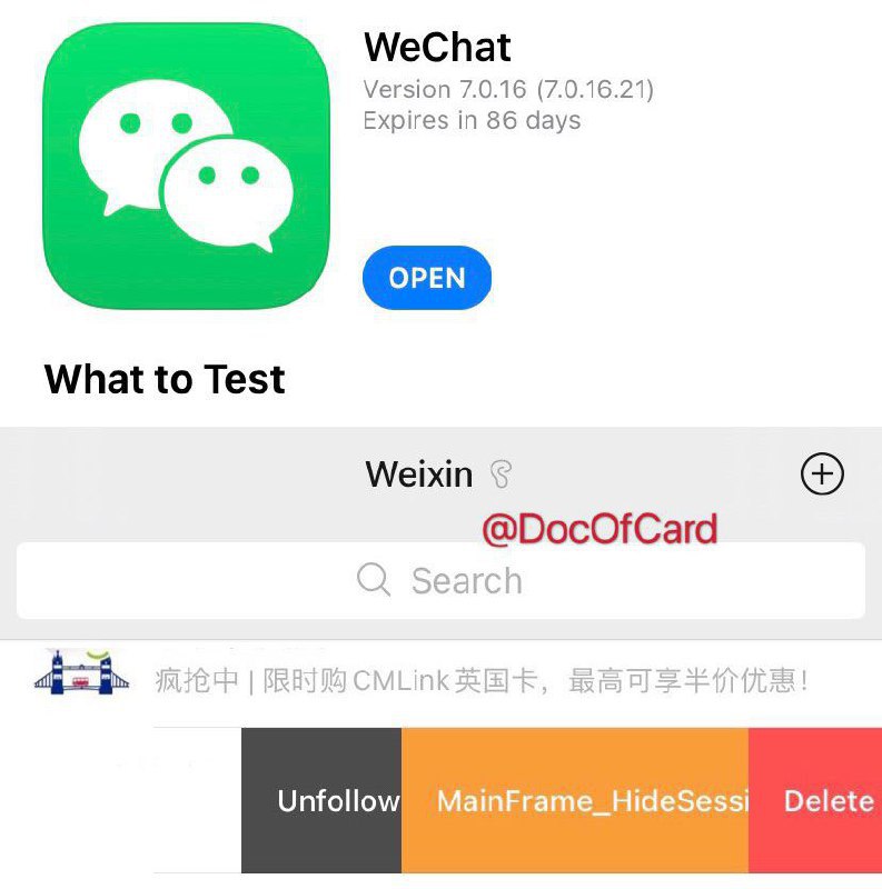 WeChat和TikTok TestFlight 链接#WeChat #TestFlight➀ WeChat