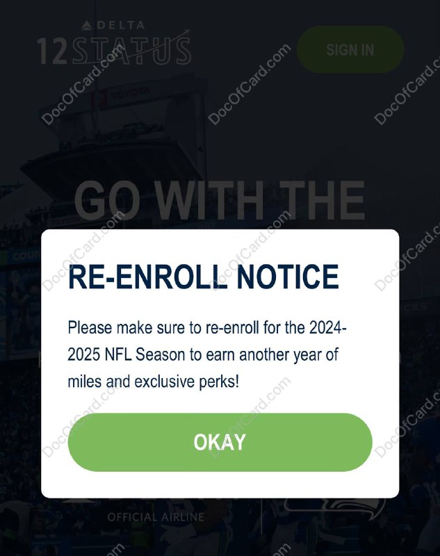 #12Status #Delta #SkyMiles🆕2024活动开始了，只需登记即可躺着领SkyMilesOne mile for every yard the Seahawks throw on the field at regular and post season home and away games during the 2024-2025 NFL Season will be awarded in your Delta SkyMiles® account.✔️ 