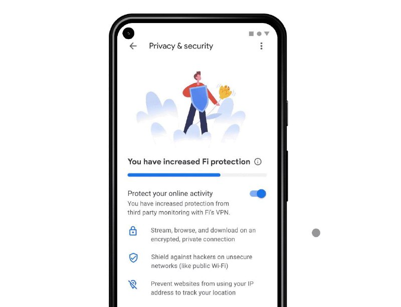 #GoogleFi • Google[宣布]从今年春天开始，将Fi的内置VPN服务扩展到iPhone用户👉🏿 @DocOfCard_channel / 漫游卡合集