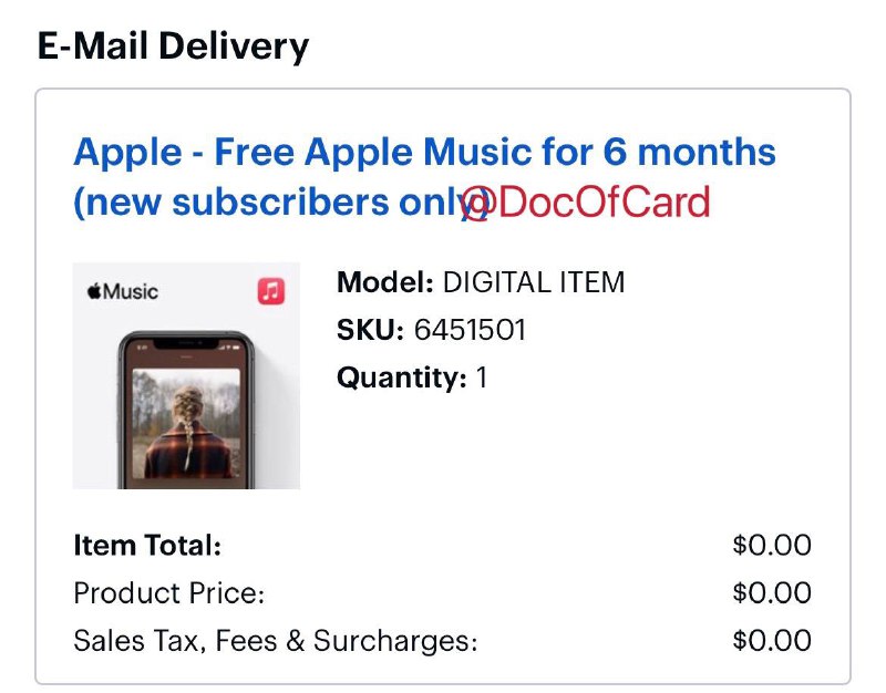 Bestbuy 免费6个月Apple Music(美区)#Bestbuy #AppleMusic #活动✅ bestbuy.com/site/6451501.p • 仅Apple Music新用户 • 上次买过的账号也可以买 • 每个AppleID只能用一次优惠码 • 购买后30分钟内会邮件发送激活码 • 激活地址