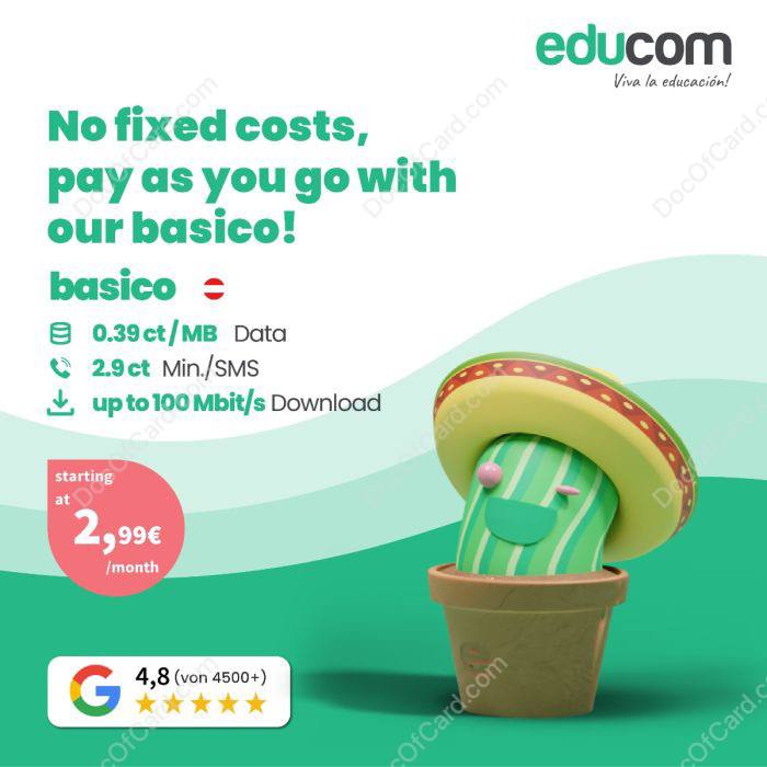 奥地利保号卡 educom eSIM#奥地利 #保号✔️群友 [投稿] 介绍了一张奥地利保号手机卡，可 eSIM，可漫游激活✔️ www.educom.at/en • ✅ AppStore▎费用