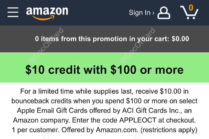 买 $100 Apple GC 送 $10 Amazon credit#Amazon #AppleGC #活动✅ 