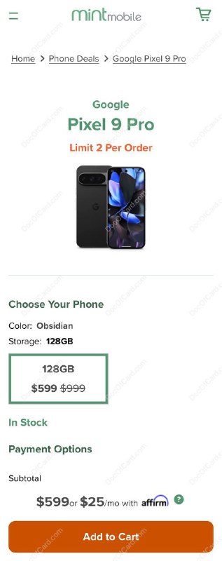 Mint Mobile Google Pixel 9 Pro $599#Mint Mibile #Pixel #BlackFriday购买方式同 Google Pixel 9 $299✔️@DocOfCard_channel / DocOfCard.com