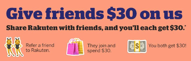 返现网 Rakuten限时$30 /3000MR邀请奖励#Rakuten #Ebates截止时间