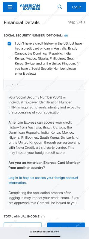 8/23起通过Nova Credit方式GT申请AmEx US需提供SSN/ITIN#AmEx #GT #SSN #ITIN✔️今日美卡论坛有 [帖文] 提到，根据 AwardWallet blog 收到的消息
