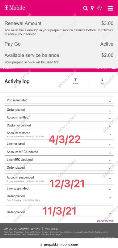 [奇技淫巧]偷渡 T-Mobile $3 PayGo eSIM#奇技淫巧 #TMobile #eSIM👉🏿 T-Mobile Prepaid 话费非零但连续 4 个月余额不足缴纳套餐费的话，第 5 个月会被自动转成 $3 PayGo 这个已下线套餐[DP]■ 如图实测时间线